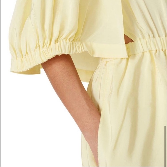 Tibi Pale Yellow Linen blend Gemma Cape Dress Sz 8 - Picture 7 of 15